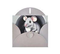 YYHWHJDE Gray Greeting Card Mouse in the Hole Prints for Christmas, Children's Birthday, Valentine's Day, and Party Invitation