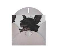 YYHWHJDE Gray Greeting Card Mutant Bat Pattern for Christmas, Children's Birthday, Valentine's Day, and Party Invitation