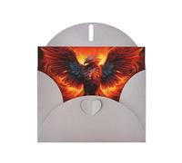 YYHWHJDE Gray Greeting Card Orange Red Phoenix Prints for Christmas, Children's Birthday, Valentine's Day, and Party Invitation
