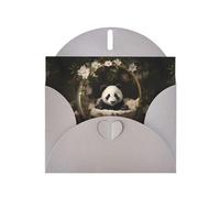 YYHWHJDE Gray Greeting Card Panda in the cradle Pattern for Christmas, Children's Birthday, Valentine's Day, and Party Invitation