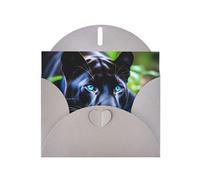 YYHWHJDE Gray Greeting Card Panther With Blue Eyes Pattern for Christmas, Children's Birthday, Valentine's Day, and Party Invitation
