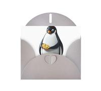 YYHWHJDE Gray Greeting Card Penguin playing with beans Pattern for Christmas, Children's Birthday, Valentine's Day, and Party Invitation