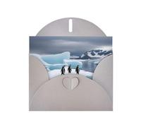 YYHWHJDE Gray Greeting Card Penguins On The Iceberg Pattern for Festive Birthday Party Invitation