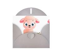YYHWHJDE Gray Greeting Card Pink peach lamb Pattern for Festive Birthday Party Invitation