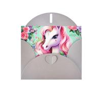YYHWHJDE Gray Greeting Card Pink Unicorn Prints for Christmas, Children's Birthday, Valentine's Day, and Party Invitation