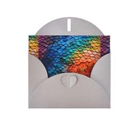 YYHWHJDE Gray Greeting Card Rainbow Fragments Fish Scales Pattern Perfect for Valentine's Day, Wedding Anniversary & Party Invitations