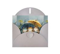 YYHWHJDE Gray Greeting Card Rainy Season Frogs Pattern Perfect for Valentine's Day, Wedding Anniversary & Party Invitations