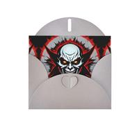YYHWHJDE Gray Greeting Card Red and Black Evil Ghost Pattern for Festive Birthday Party Invitation