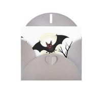 YYHWHJDE Gray Greeting Card Red-eyed bat in the treetops Pattern for Christmas, Children's Birthday, Valentine's Day, and Party Invitation