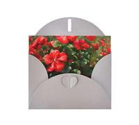 YYHWHJDE Gray Greeting Card Red geraniums Prints for Christmas, Children's Birthday, Valentine's Day, and Party Invitation