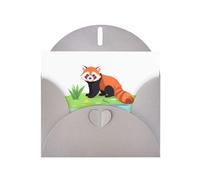 YYHWHJDE Gray Greeting Card Red Panda In The Pond Picture for Festive Birthday Party Invitation