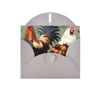 YYHWHJDE Gray Greeting Card Rooster and Chicken Prints for Christmas, Children's Birthday, Valentine's Day, and Party Invitation
