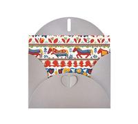 YYHWHJDE Gray Greeting Card Runner Swedish Dala Horse Folk Prints for Christmas, Children's Birthday, Valentine's Day, and Party Invitation