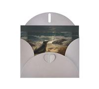 YYHWHJDE Gray Greeting Card Sea Lions On The Coast Pattern Perfect for Valentine's Day, Wedding Anniversary & Party Invitations