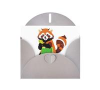YYHWHJDE Gray Greeting Card Shopping red panda Pattern for Festive Birthday Party Invitation