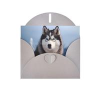YYHWHJDE Gray Greeting Card Siberian Husky Pattern for Festive Birthday Party Invitation