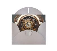 YYHWHJDE Gray Greeting Card Steampunk Clock Prints for Christmas, Children's Birthday, Valentine's Day, and Party Invitation
