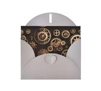 YYHWHJDE Gray Greeting Card Steampunk Mechanical Gears Pattern for Christmas, Children's Birthday, Valentine's Day, and Party Invitation