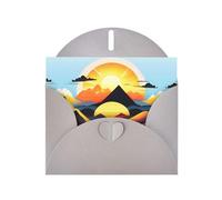 YYHWHJDE Gray Greeting Card Sunrise Mountain Pattern for Festive Birthday Party Invitation