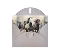 YYHWHJDE Gray Greeting Card The Galloping Wild Horse Pattern Perfect for Valentine's Day, Wedding Anniversary & Party Invitations