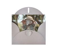 YYHWHJDE Gray Greeting Card The little elephant on the swing Pattern for Christmas, Children's Birthday, Valentine's Day, and Party Invitation