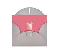 YYHWHJDE Gray Greeting Card The little mouse who made a mistake Pattern for Christmas, Children's Birthday, Valentine's Day, and Party Invitation