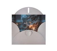 YYHWHJDE Gray Greeting Card The Lone Lamp Under The Cedars Pattern Perfect for Valentine's Day, Wedding Anniversary & Party Invitations