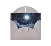 YYHWHJDE Gray Greeting Card The Moon In The Starry Sky Pattern Perfect for Valentine's Day, Wedding Anniversary & Party Invitations