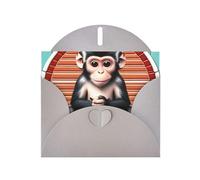YYHWHJDE Gray Greeting Card The silent monkey Prints for Christmas, Children's Birthday, Valentine's Day, and Party Invitation