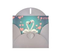 YYHWHJDE Gray Greeting Card The swan in love Pattern for Christmas, Children's Birthday, Valentine's Day, and Party Invitation
