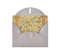 YYHWHJDE Gray Greeting Card Treasure Maze Pattern for Christmas, Children's Birthday, Valentine's Day, and Party Invitation