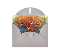 YYHWHJDE Gray Greeting Card tree of life tropical fish Pattern Perfect for Valentine's Day, Wedding Anniversary & Party Invitations