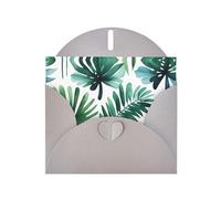 YYHWHJDE Gray Greeting Card Tropical Palm Tree Leaves Watercolor Pattern for Festive Birthday Party Invitation