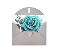 YYHWHJDE Gray Greeting Card turquoise grey rose Pattern for Festive Birthday Party Invitation