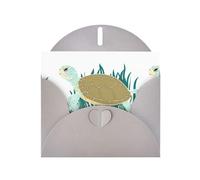 YYHWHJDE Gray Greeting Card Turtle In Seagrass Picture for Festive Birthday Party Invitation