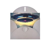 YYHWHJDE Gray Greeting Card UFO landing Picture for Festive Birthday Party Invitation