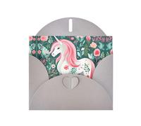 YYHWHJDE Gray Greeting Card Unicorn with pink hair Prints for Christmas, Children's Birthday, Valentine's Day, and Party Invitation