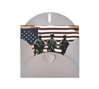 YYHWHJDE Gray Greeting Card US Military Soldiers Patriotic Memorial Day Prints for Christmas, Children's Birthday, Valentine's Day, and Party Invitation