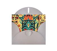 YYHWHJDE Gray Greeting Card Vintage Aloha Tiki Pattern Prints for Christmas, Children's Birthday, Valentine's Day, and Party Invitation