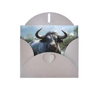 YYHWHJDE Gray Greeting Card Water Buffalo Pattern for Christmas, Children's Birthday, Valentine's Day, and Party Invitation