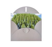 YYHWHJDE Gray Greeting Card Willow Tree Pattern Perfect for Valentine's Day, Wedding Anniversary & Party Invitations