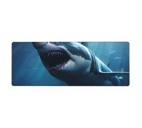 YYHWHJDE Great White Shark Picture Extra Large Mouse Pad, Computer Office Anti Slip Gaming Keyboard Thickened Version 12x31.5in