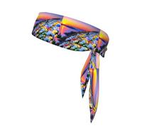 YYHWHJDE Greece Island Sunset Landscape Pattern Sports headscarf, sweat absorbing and breathable, motion headband, double-sided kerchief