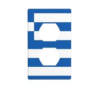 YYHWHJDE Greek Flag Pattern Double Socket Wall Panel Decorative for Residential and Commercial Areas 4.5x2.76in
