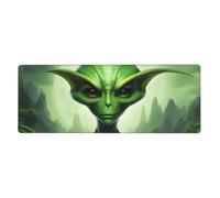 YYHWHJDE Green Alien Pattern Extra Large Mouse Pad, Computer Office Anti Slip Gaming Keyboard Thickened Version 12x31.5in