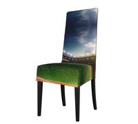 YYHWHJDE Green Baseball Field Backdrop Prints Dining Chair Throw Covers - Stretchable Spandex Slipcovers for Chair Protection & Refreshing Your Dining Room