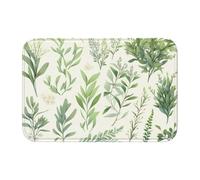 YYHWHJDE green flower herb sage leaves and branches Picture Anti slip and thickened floor mat suitable for bathrooms, bedrooms, washable carpet floor mats 16X24 in