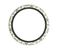 YYHWHJDE Green Flower Watercolor Herb Sage Leaves And Branches Prints Steering Wheel Cover - Quality Neoprene Grip, Durable Non-Slip Protection for Cars, Trucks & SUVs