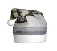 YYHWHJDE Green ivy climbs over white walls Prints Christmas Hat for Adult for men and women clothing headband for festive occasions