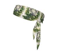 YYHWHJDE green leaf koala Pattern Sports headscarf, sweat absorbing and breathable, motion headband, double-sided kerchief